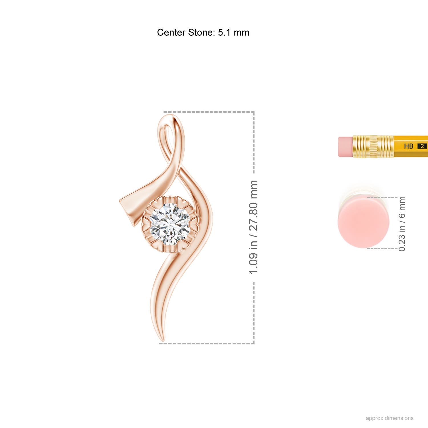 H, SI2 / 0.5 CT / 14 KT Rose Gold