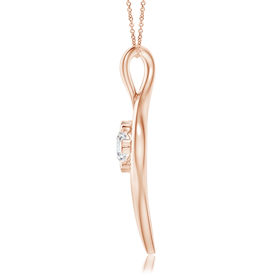 6.1mm GVS2 Solitaire Diamond Ribbon Pendant in Rose Gold side-1