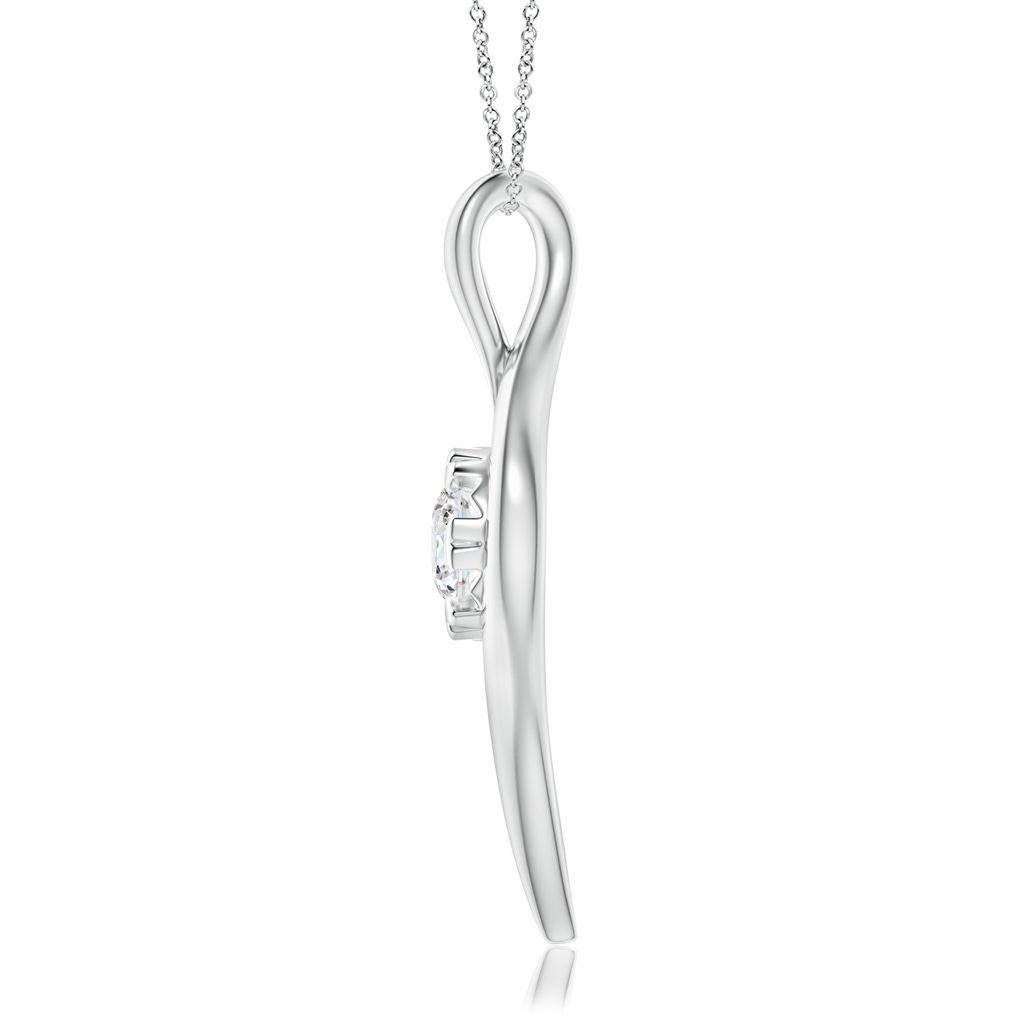 6.1mm GVS2 Solitaire Diamond Ribbon Pendant in White Gold - side_1