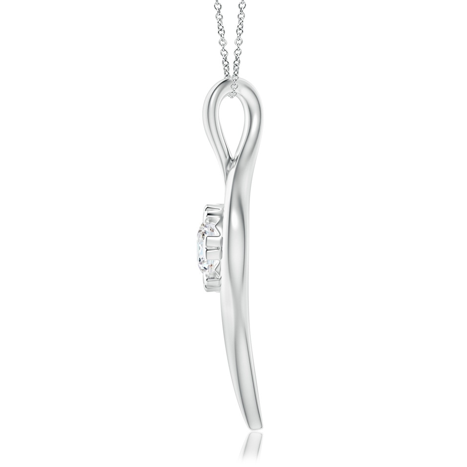 6.1mm GVS2 Solitaire Diamond Ribbon Pendant in White Gold side-1