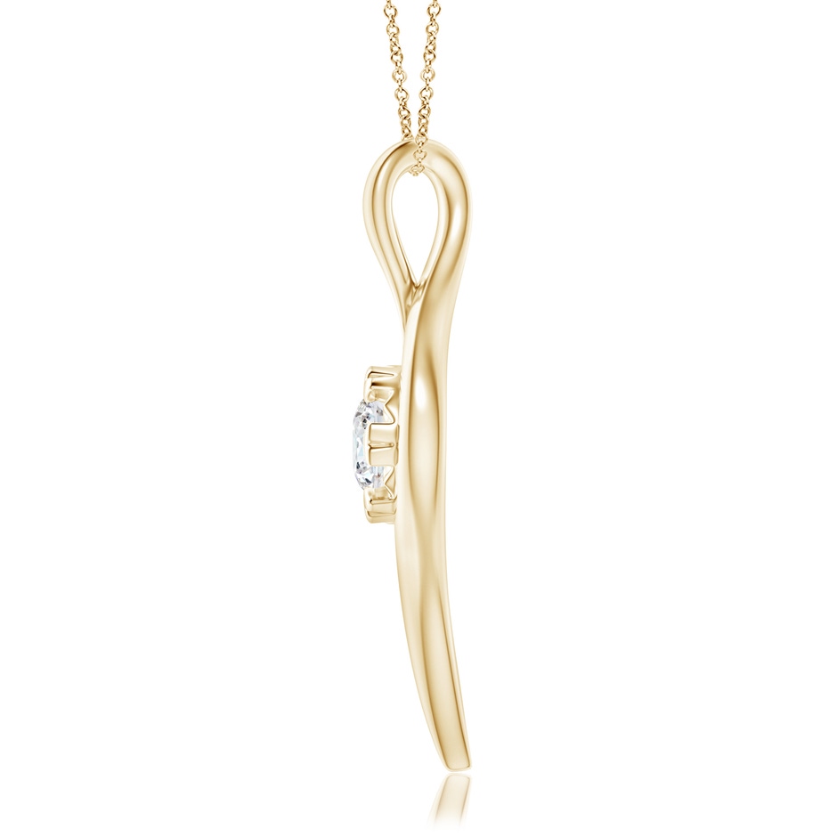 6.1mm GVS2 Solitaire Diamond Ribbon Pendant in Yellow Gold side-1
