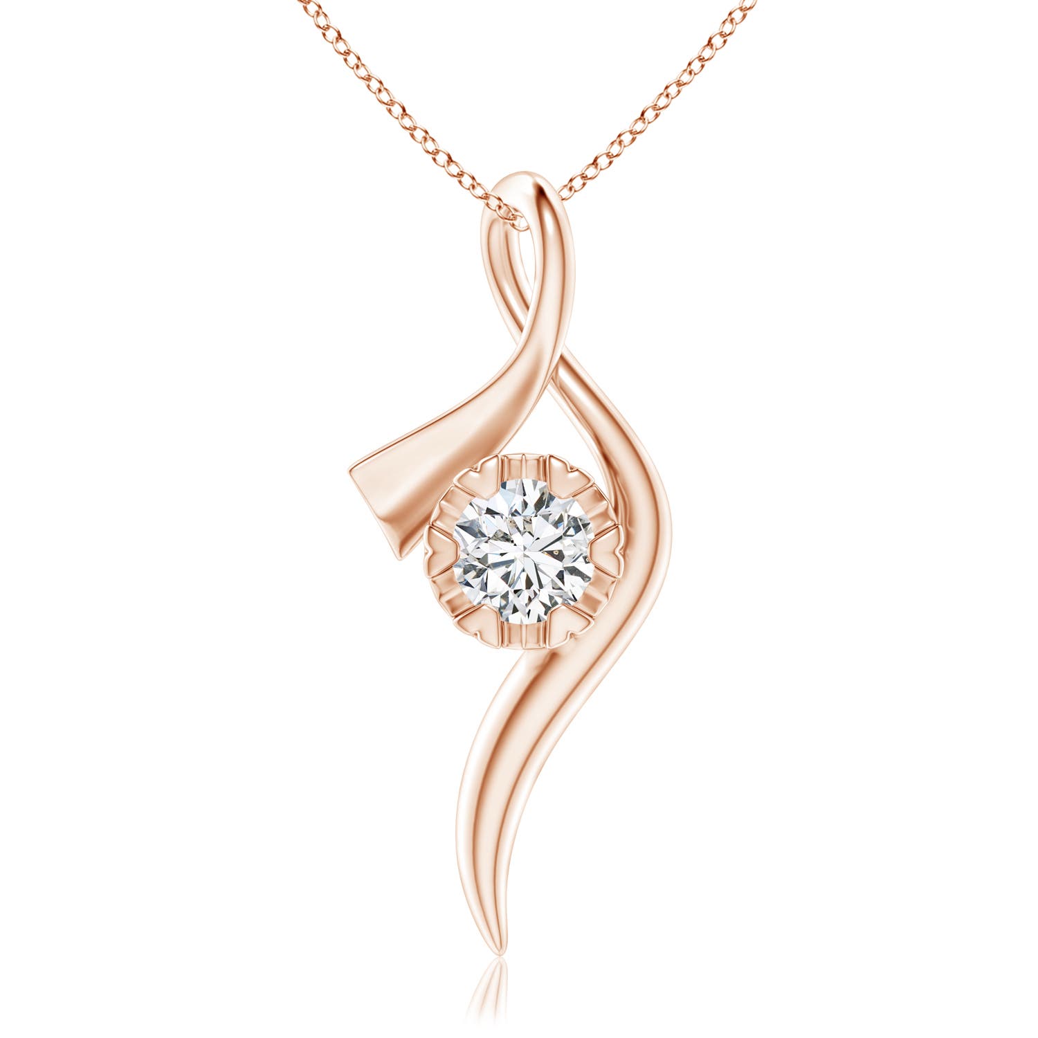 H, SI2 / 0.88 CT / 14 KT Rose Gold