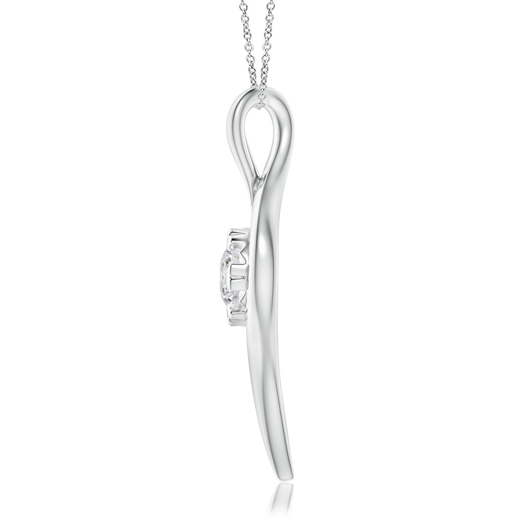 6.1mm HSI2 Solitaire Diamond Ribbon Pendant in White Gold - side_1