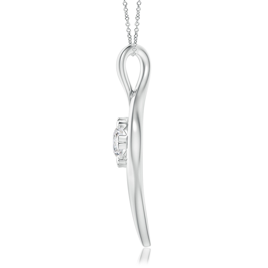 6.1mm HSI2 Solitaire Diamond Ribbon Pendant in White Gold side-1