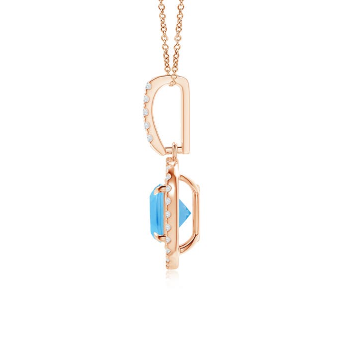 A - Swiss Blue Topaz / 1.38 CT / 14 KT Rose Gold