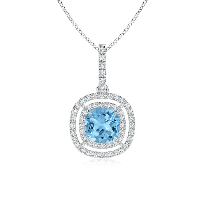 A - Swiss Blue Topaz / 1.38 CT / 14 KT White Gold