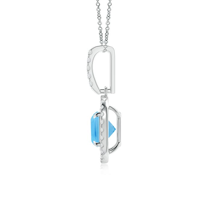 A - Swiss Blue Topaz / 1.38 CT / 14 KT White Gold