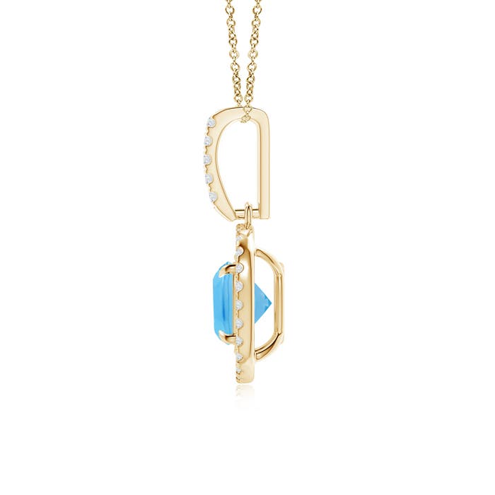 A - Swiss Blue Topaz / 1.38 CT / 14 KT Yellow Gold