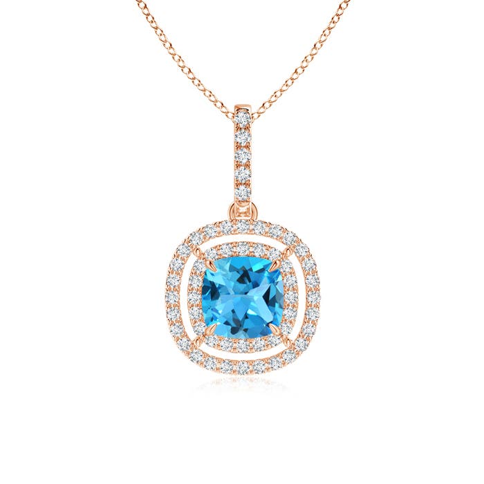 AAA - Swiss Blue Topaz / 1.38 CT / 14 KT Rose Gold