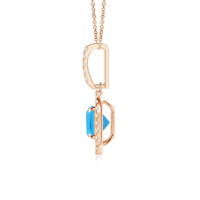 AAA - Swiss Blue Topaz / 1.38 CT / 14 KT Rose Gold