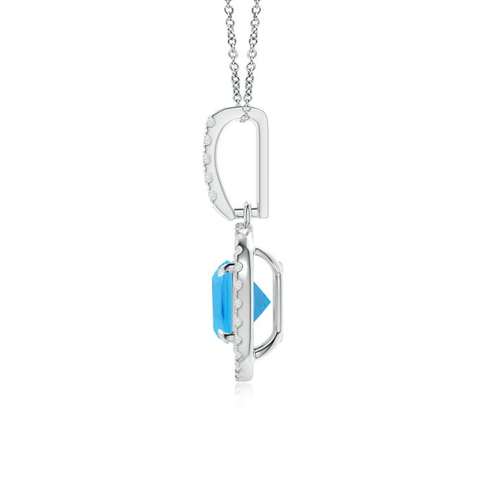 AAA - Swiss Blue Topaz / 1.38 CT / 14 KT White Gold