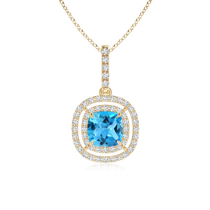 AAA - Swiss Blue Topaz / 1.38 CT / 14 KT Yellow Gold