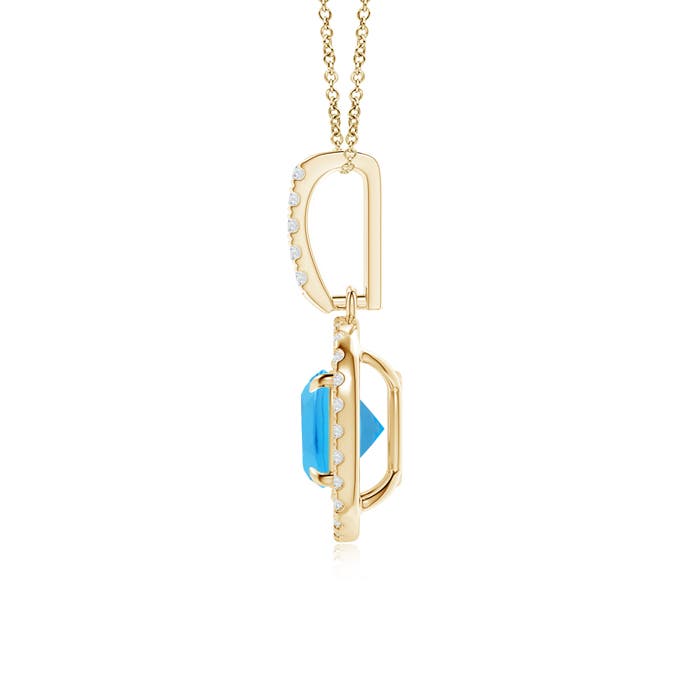 AAA - Swiss Blue Topaz / 1.38 CT / 14 KT Yellow Gold