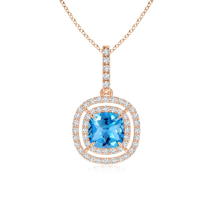 AAAA - Swiss Blue Topaz / 1.38 CT / 14 KT Rose Gold