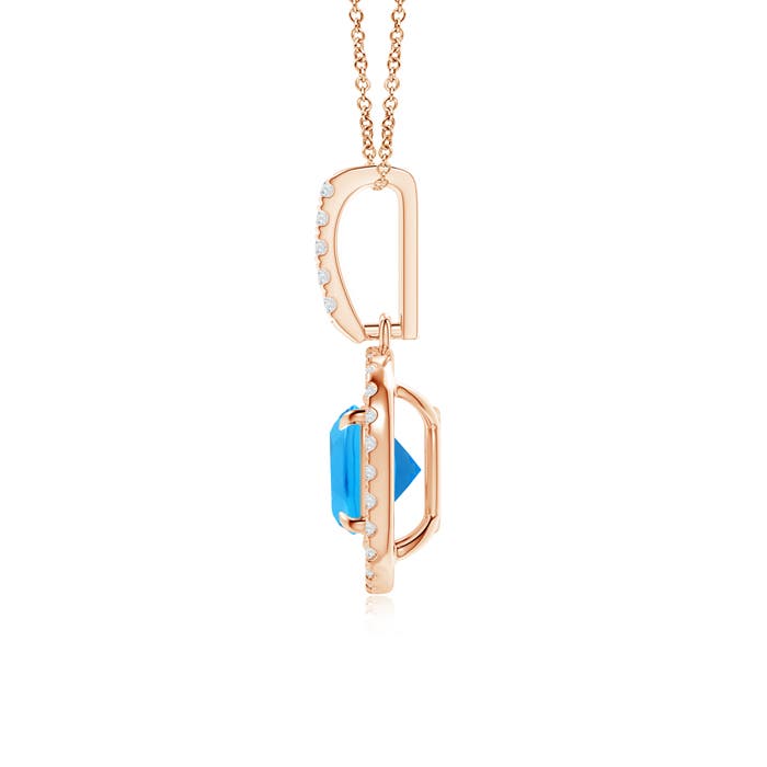 AAAA - Swiss Blue Topaz / 1.38 CT / 14 KT Rose Gold