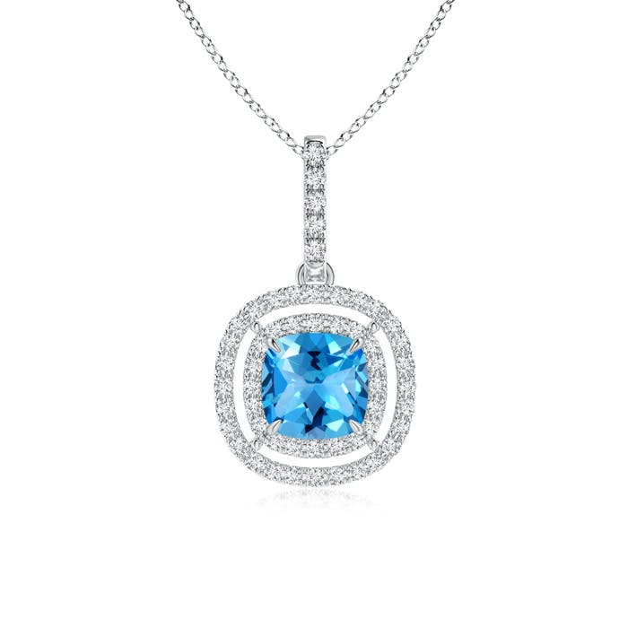 AAAA - Swiss Blue Topaz / 1.38 CT / 14 KT White Gold