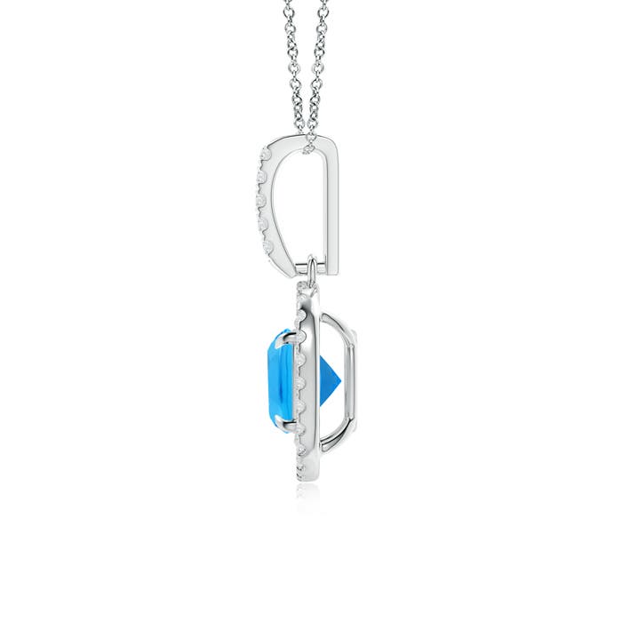 AAAA - Swiss Blue Topaz / 1.38 CT / 14 KT White Gold