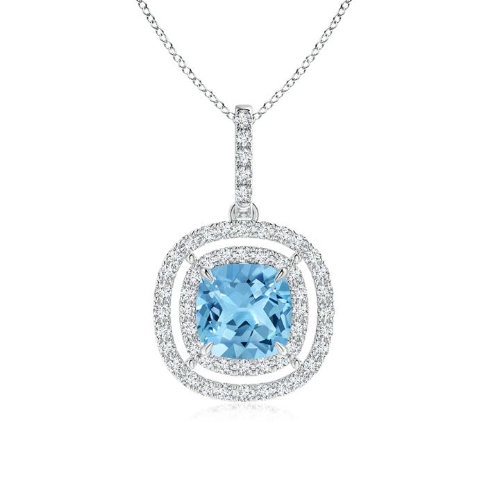 A - Swiss Blue Topaz / 2.27 CT / 14 KT White Gold