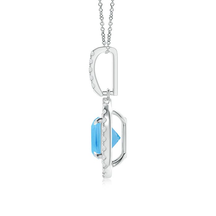 A - Swiss Blue Topaz / 2.27 CT / 14 KT White Gold