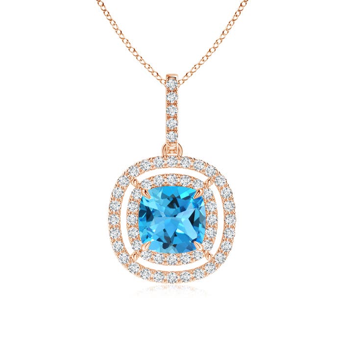 AAA - Swiss Blue Topaz / 2.27 CT / 14 KT Rose Gold