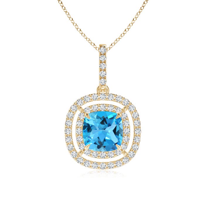 AAA - Swiss Blue Topaz / 2.27 CT / 14 KT Yellow Gold