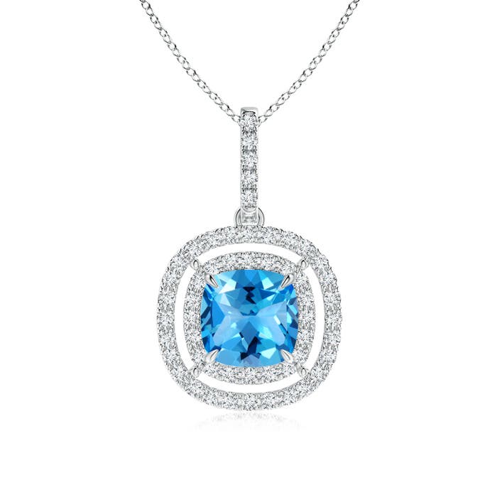 AAAA - Swiss Blue Topaz / 2.27 CT / 14 KT White Gold