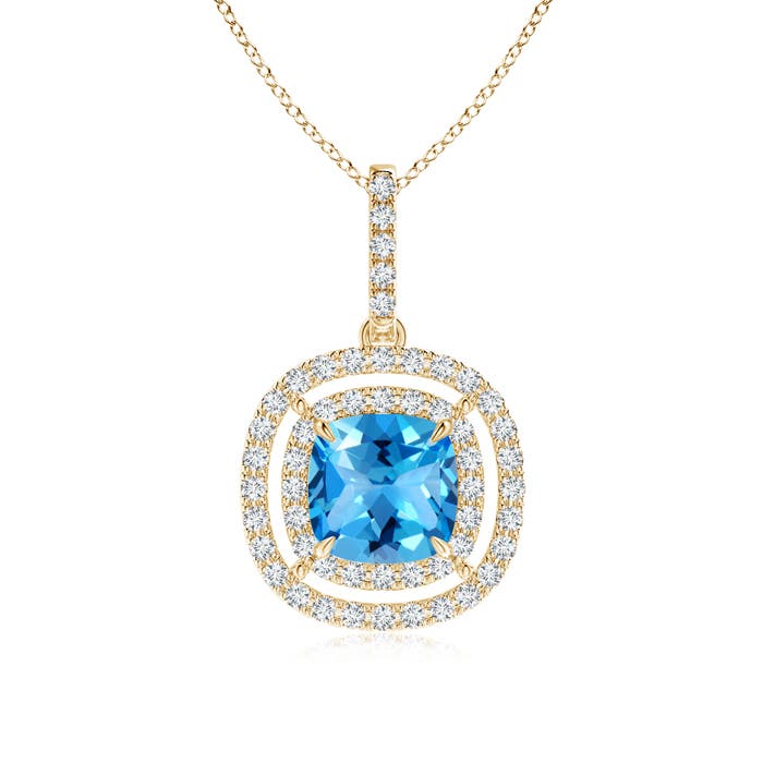 AAAA - Swiss Blue Topaz / 2.27 CT / 14 KT Yellow Gold