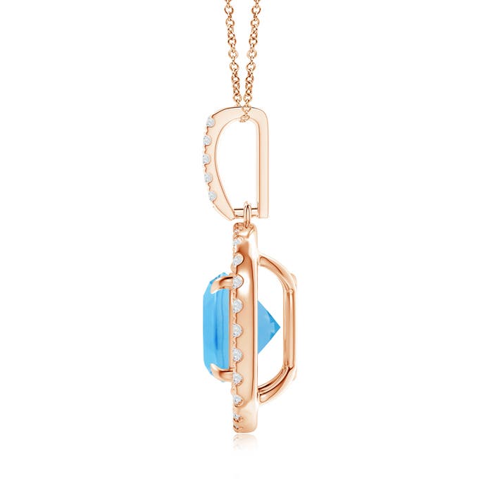 A - Swiss Blue Topaz / 3.02 CT / 14 KT Rose Gold