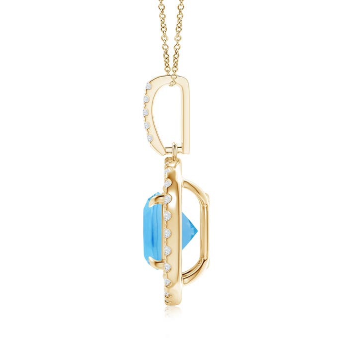 A - Swiss Blue Topaz / 3.02 CT / 14 KT Yellow Gold