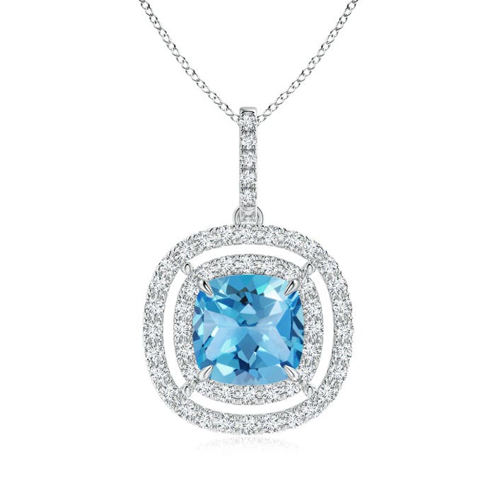 AA - Swiss Blue Topaz / 3.02 CT / 14 KT White Gold