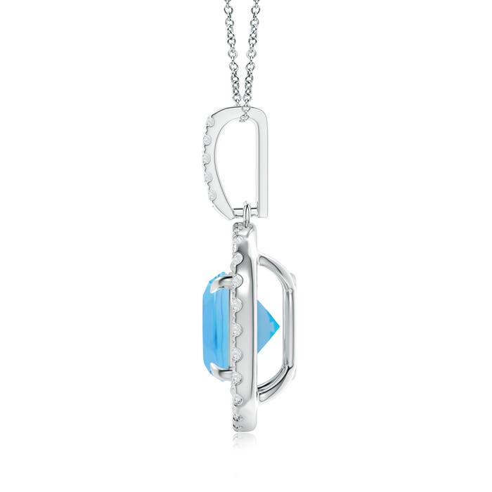 AA - Swiss Blue Topaz / 3.02 CT / 14 KT White Gold