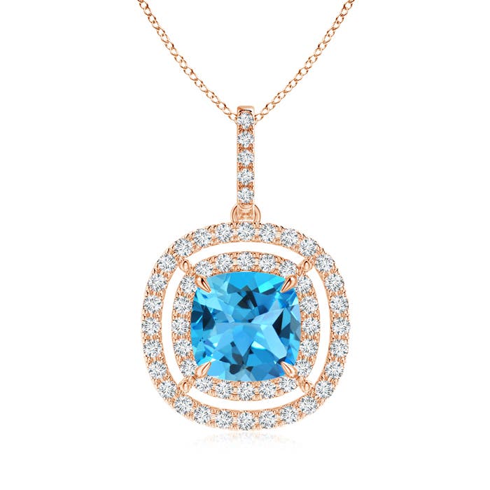 AAA - Swiss Blue Topaz / 3.02 CT / 14 KT Rose Gold