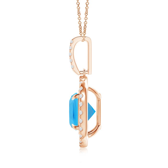 AAA - Swiss Blue Topaz / 3.02 CT / 14 KT Rose Gold