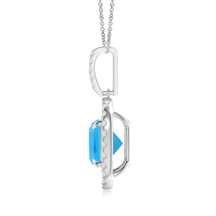 AAA - Swiss Blue Topaz / 3.02 CT / 14 KT White Gold