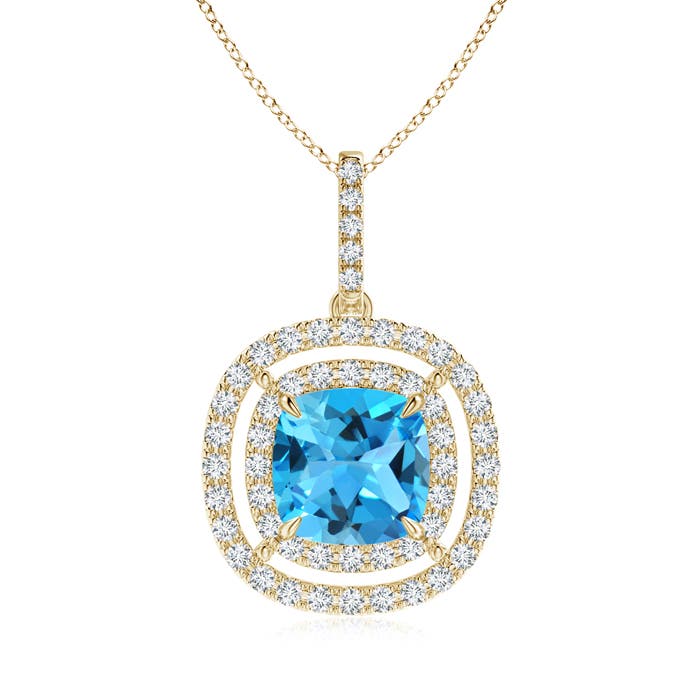 AAA - Swiss Blue Topaz / 3.02 CT / 14 KT Yellow Gold