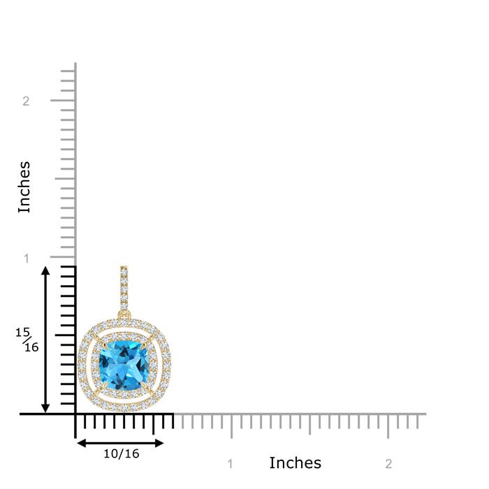 AAA - Swiss Blue Topaz / 3.02 CT / 14 KT Yellow Gold