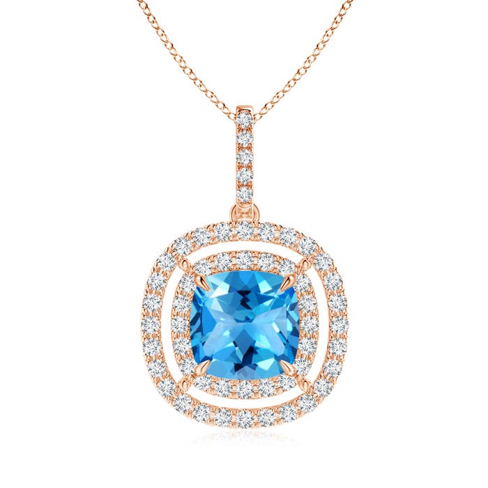 AAAA - Swiss Blue Topaz / 3.02 CT / 14 KT Rose Gold