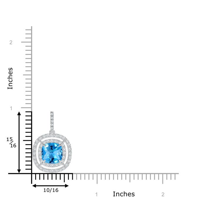 AAAA - Swiss Blue Topaz / 3.02 CT / 14 KT White Gold