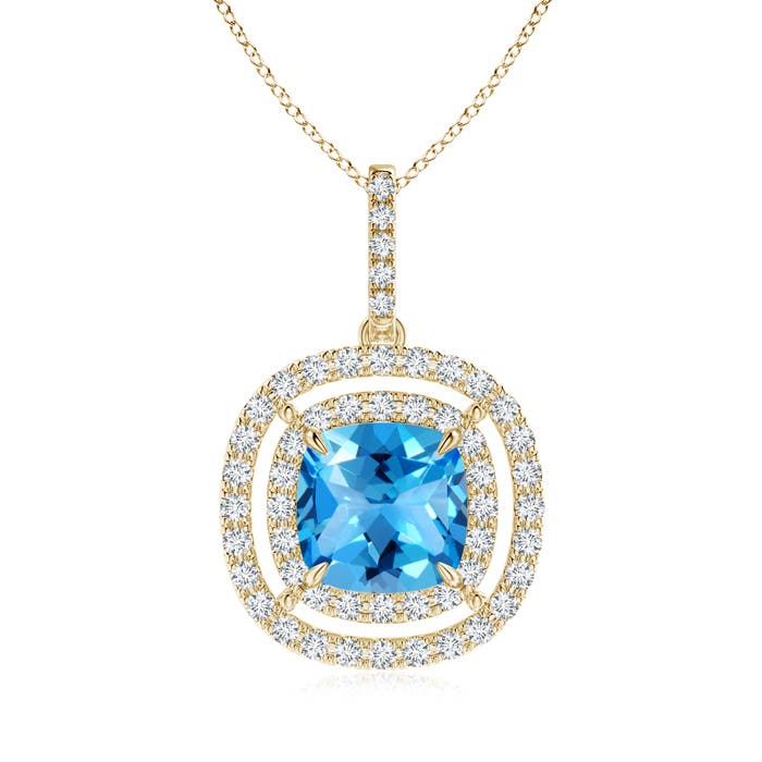 AAAA - Swiss Blue Topaz / 3.02 CT / 14 KT Yellow Gold