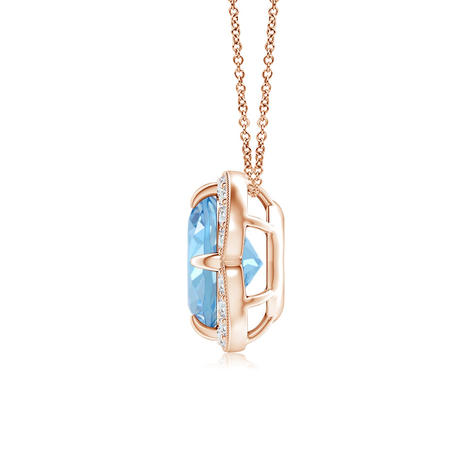 AAAA - Aquamarine / 1.25 CT / 14 KT Rose Gold