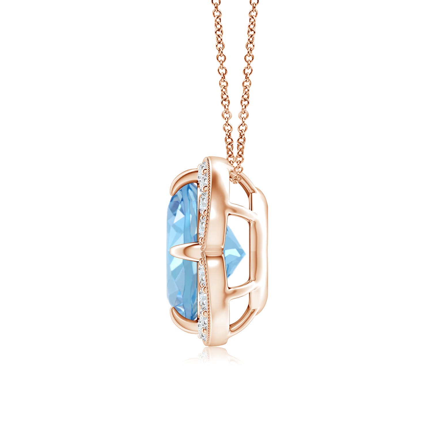 AAAA - Aquamarine / 1.76 CT / 14 KT Rose Gold