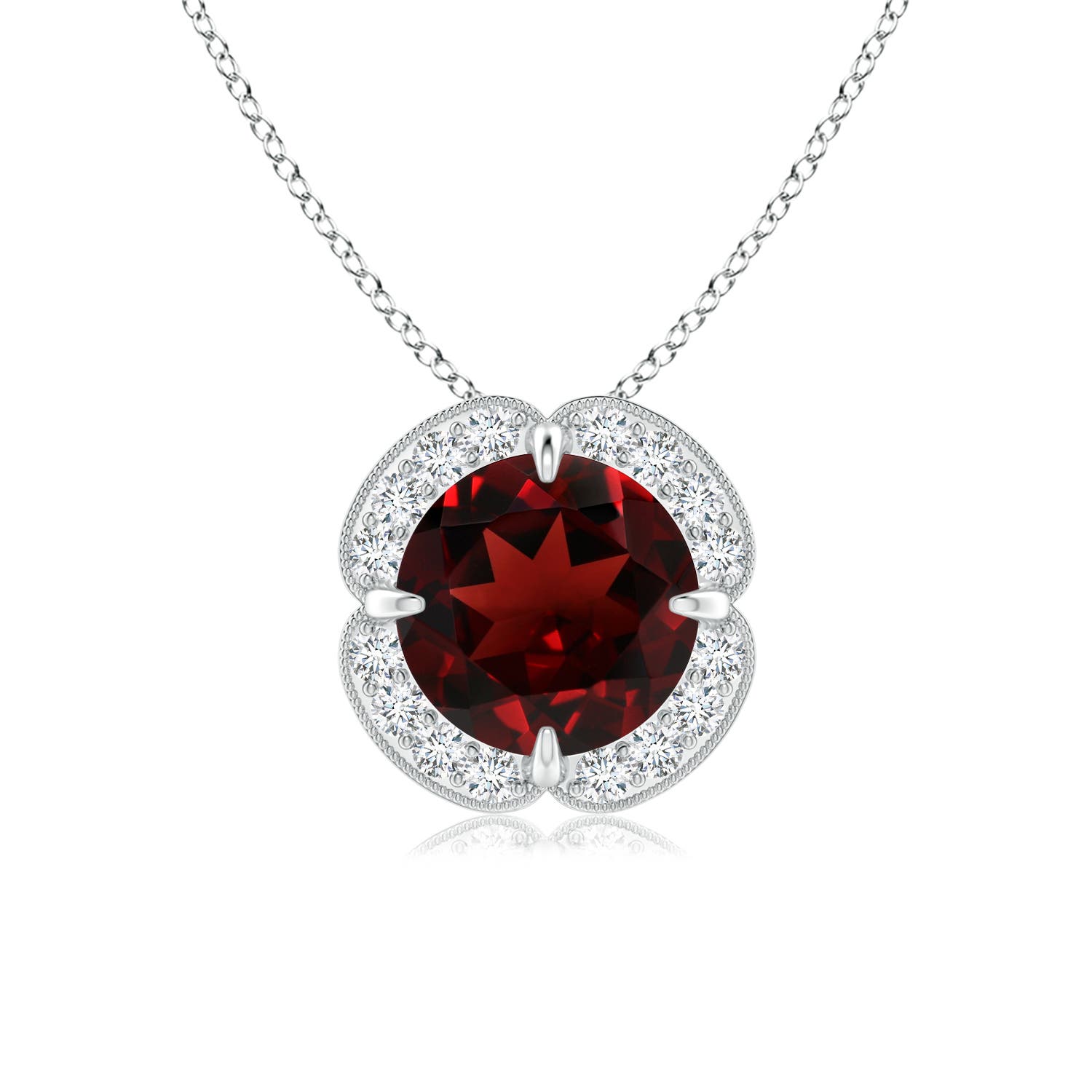 AAA - Garnet / 1.63 CT / 14 KT White Gold