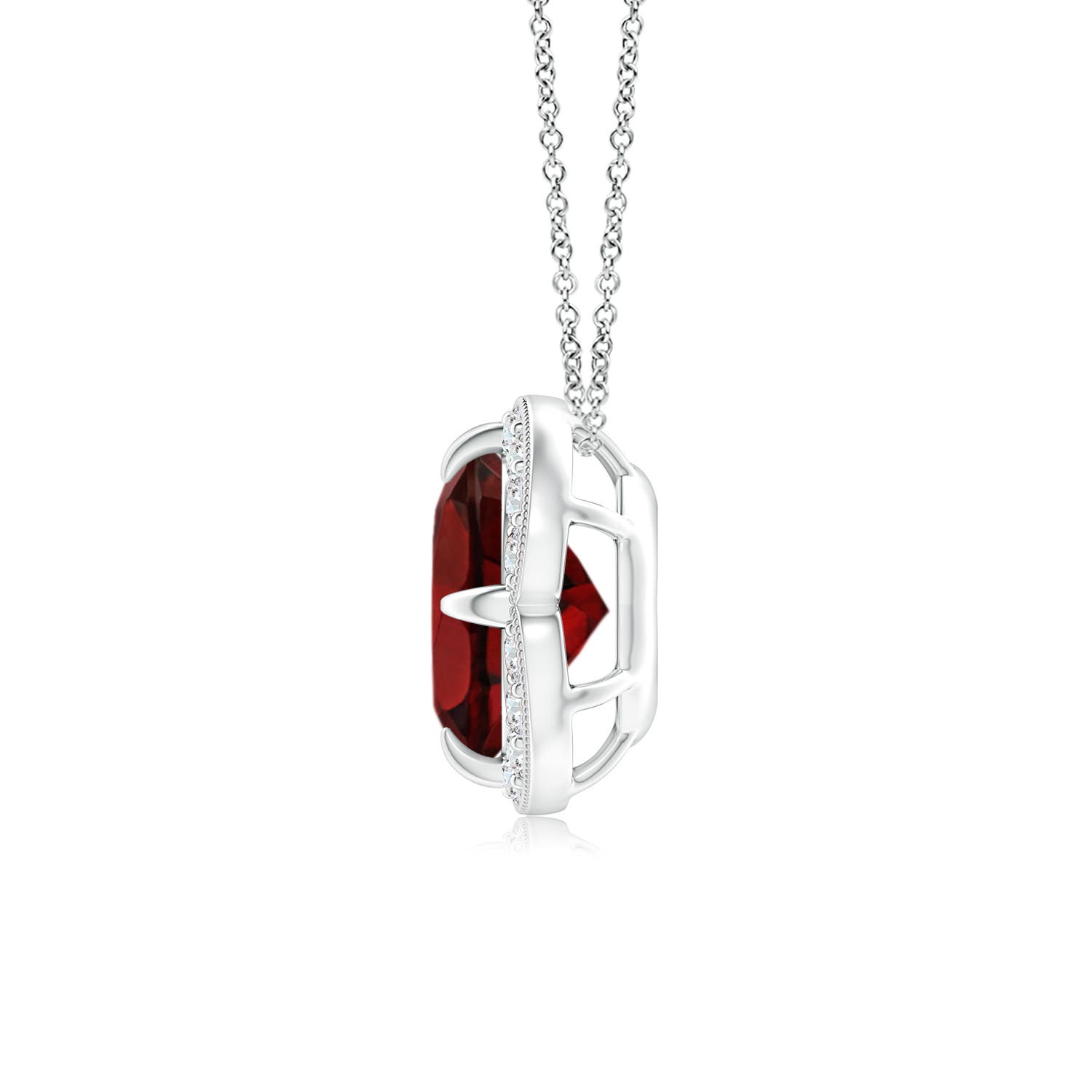 AAA - Garnet / 1.63 CT / 14 KT White Gold