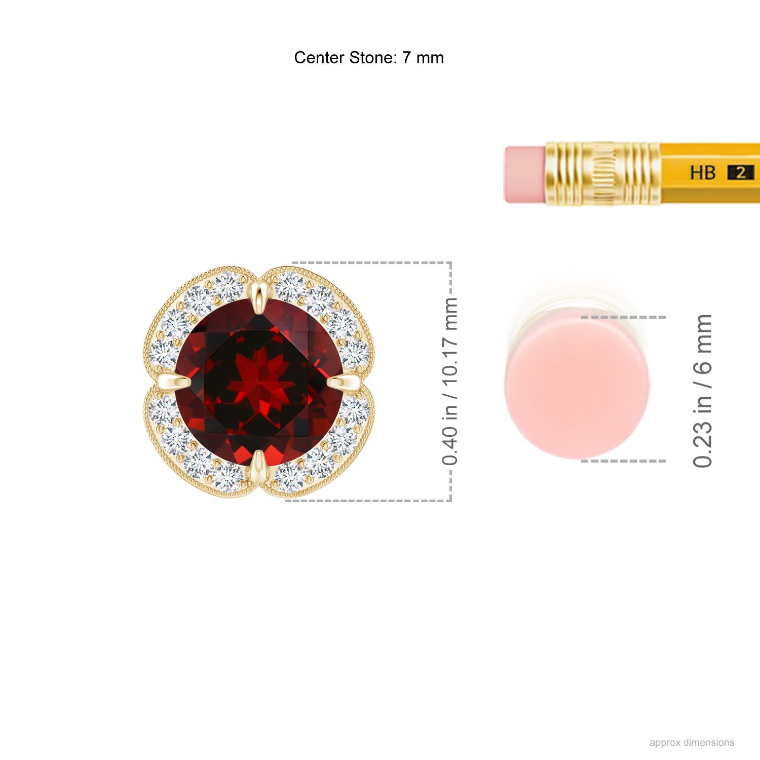 AAAA - Garnet / 1.63 CT / 14 KT Yellow Gold