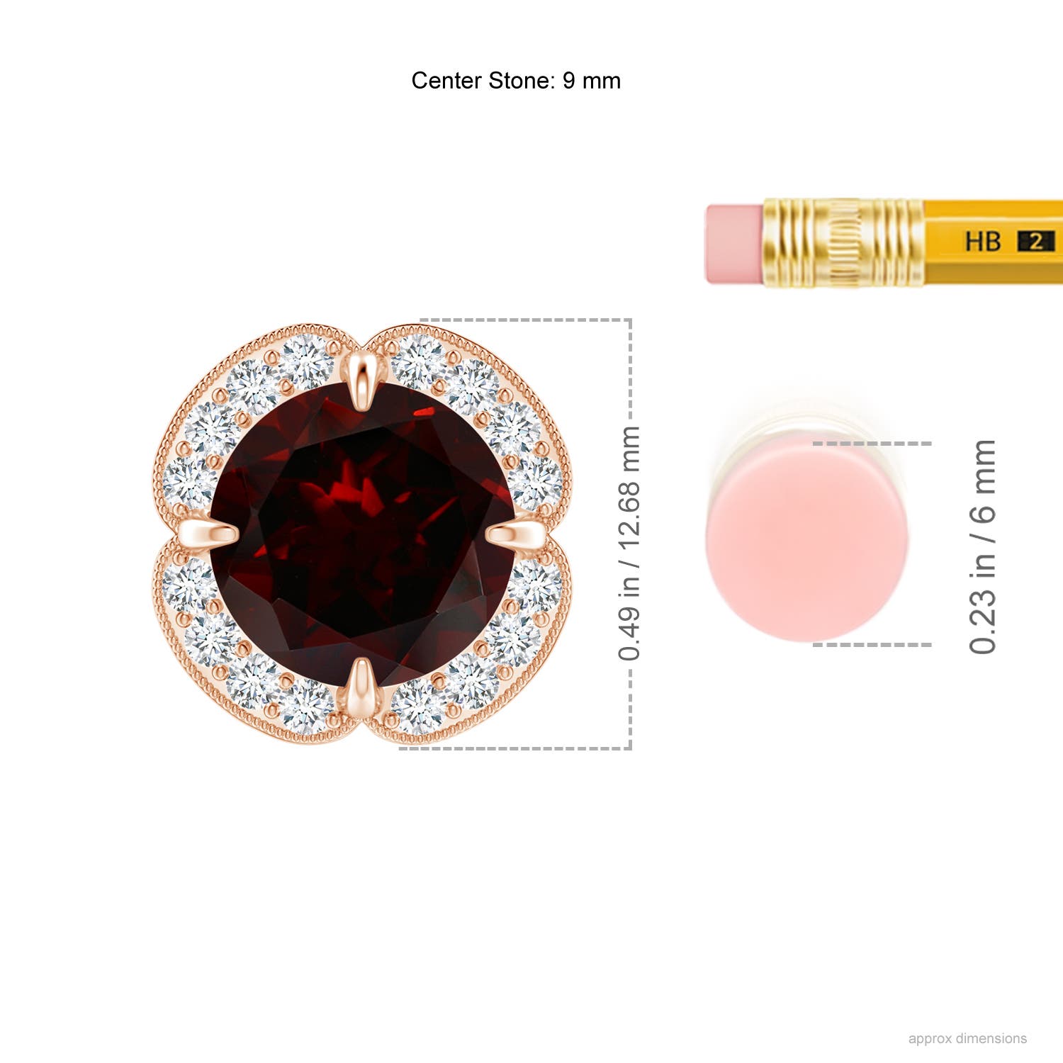 A - Garnet / 3.39 CT / 14 KT Rose Gold