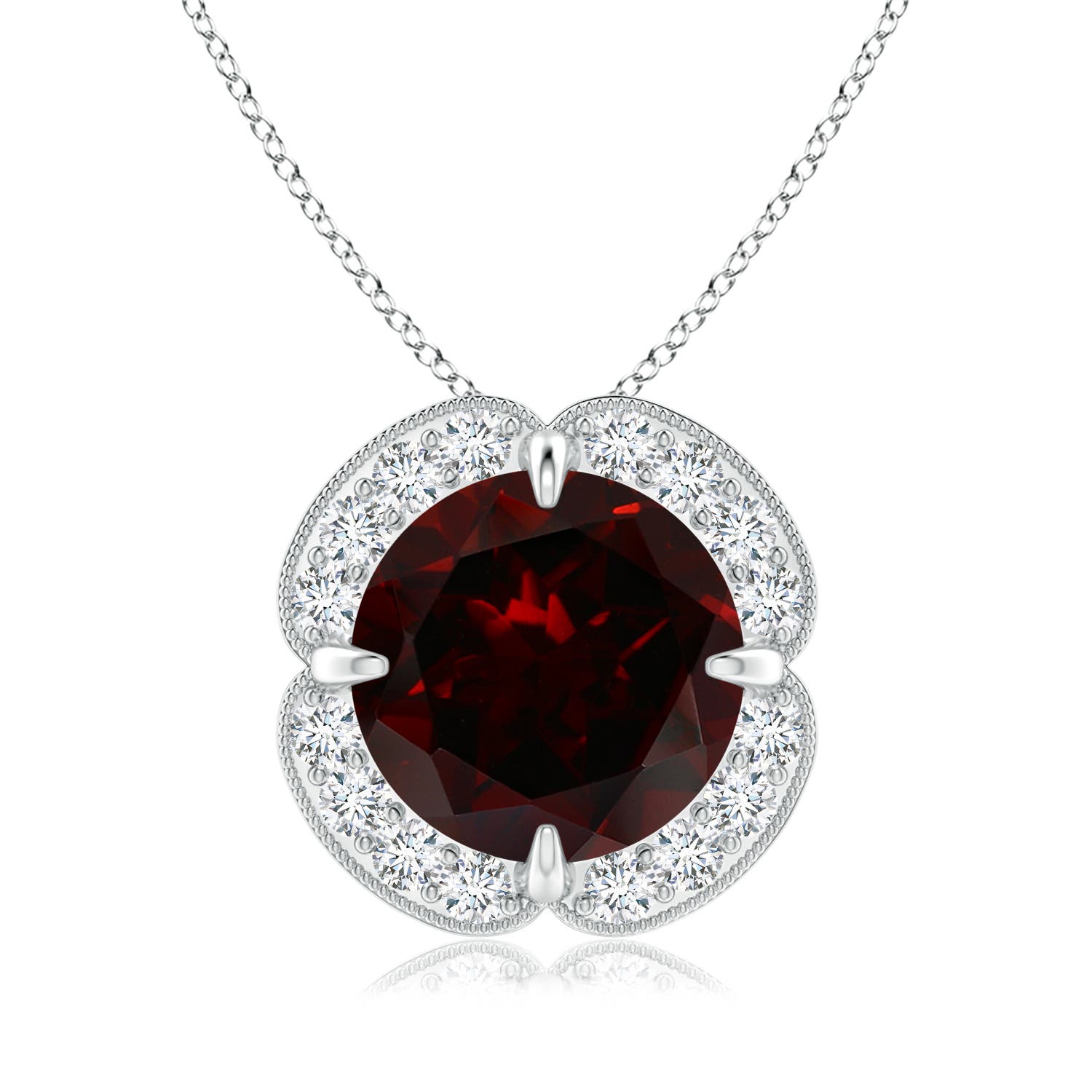 A - Garnet / 3.39 CT / 14 KT White Gold