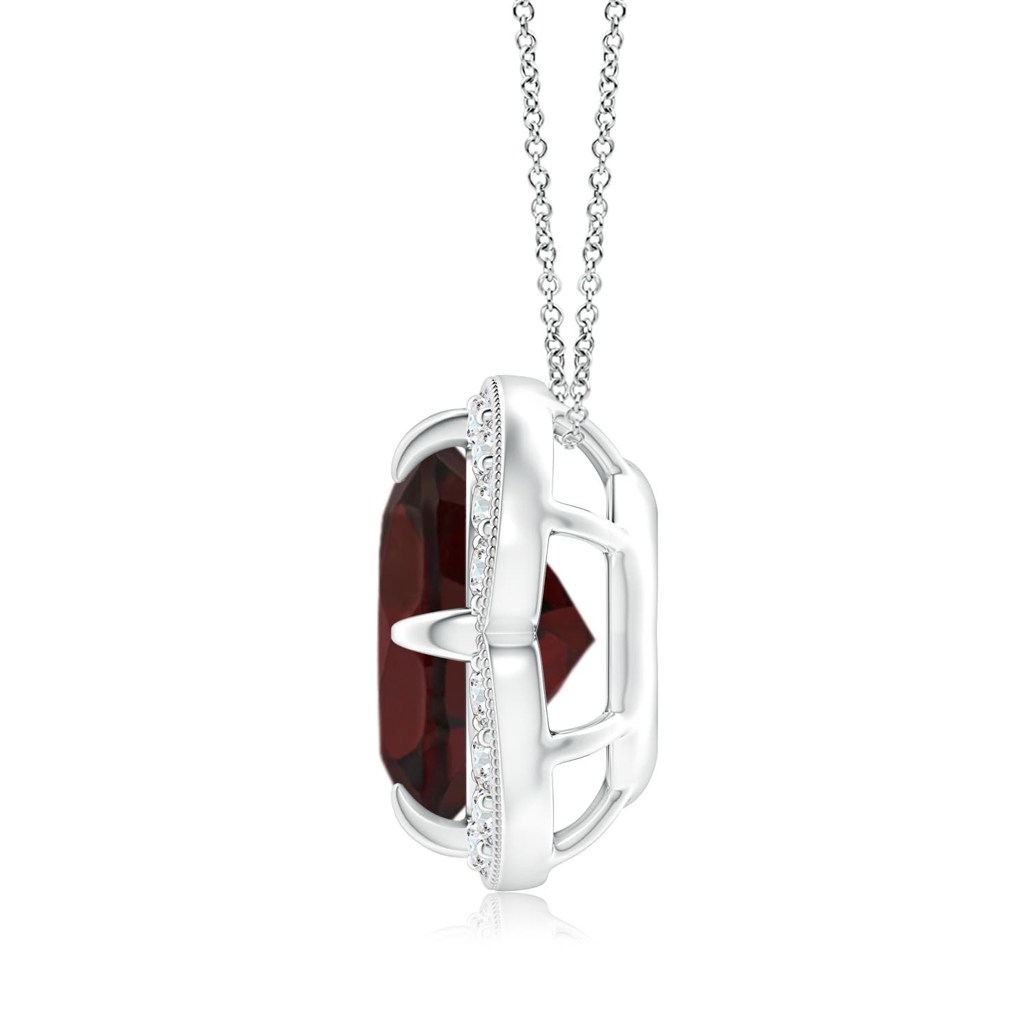 A - Garnet / 3.39 CT / 14 KT White Gold