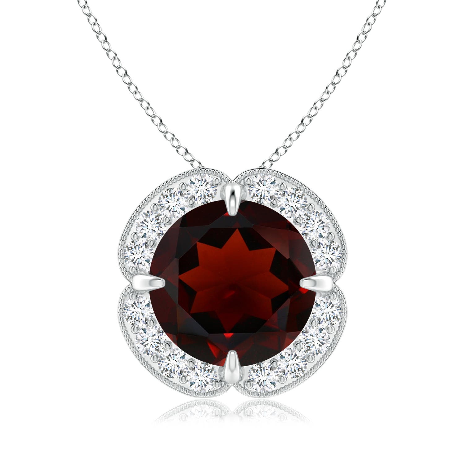 AA - Garnet / 3.39 CT / 14 KT White Gold