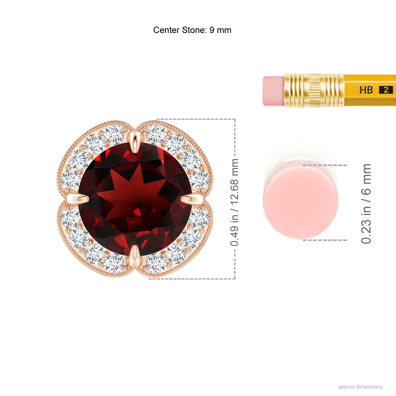 AAA - Garnet / 3.39 CT / 14 KT Rose Gold