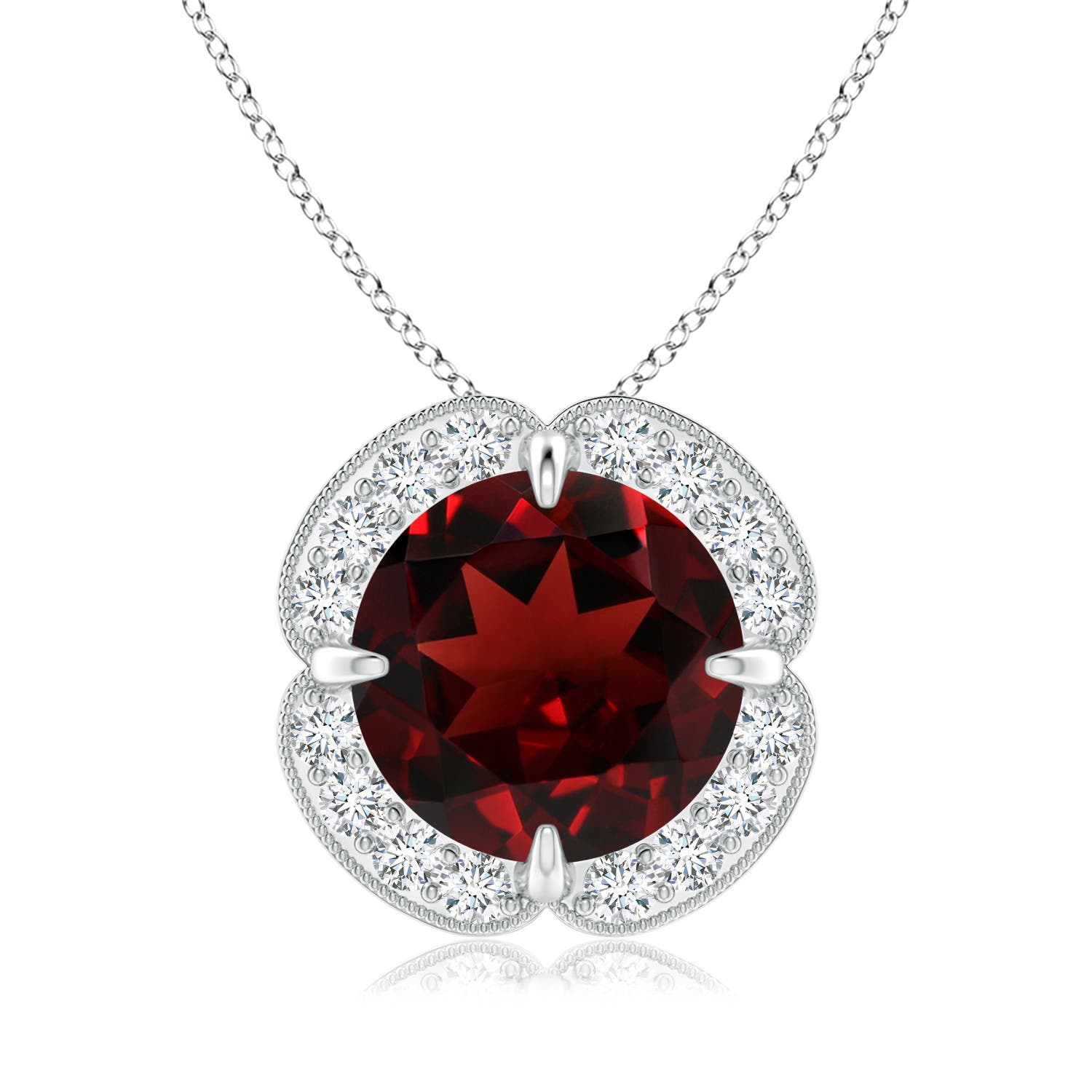 AAA - Garnet / 3.39 CT / 14 KT White Gold